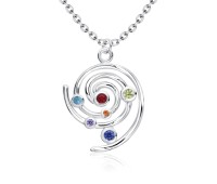 Cute Solar System Shaped Silver Necklace SPE-5238